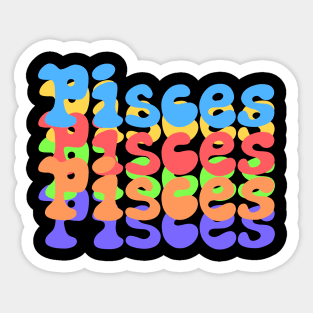 Rainbow Popart Pisces Sticker